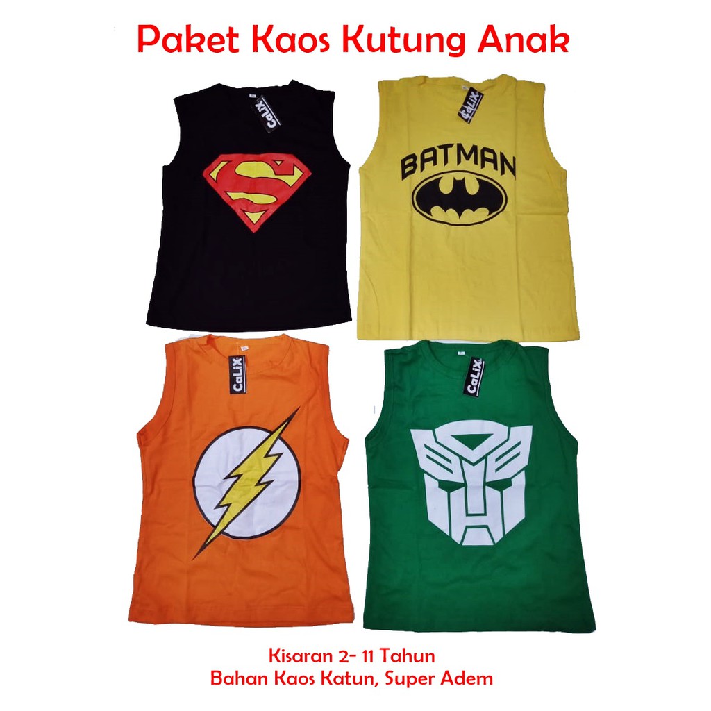 Paket Kaos Anak Kutung Random 3pcs Only 59rb