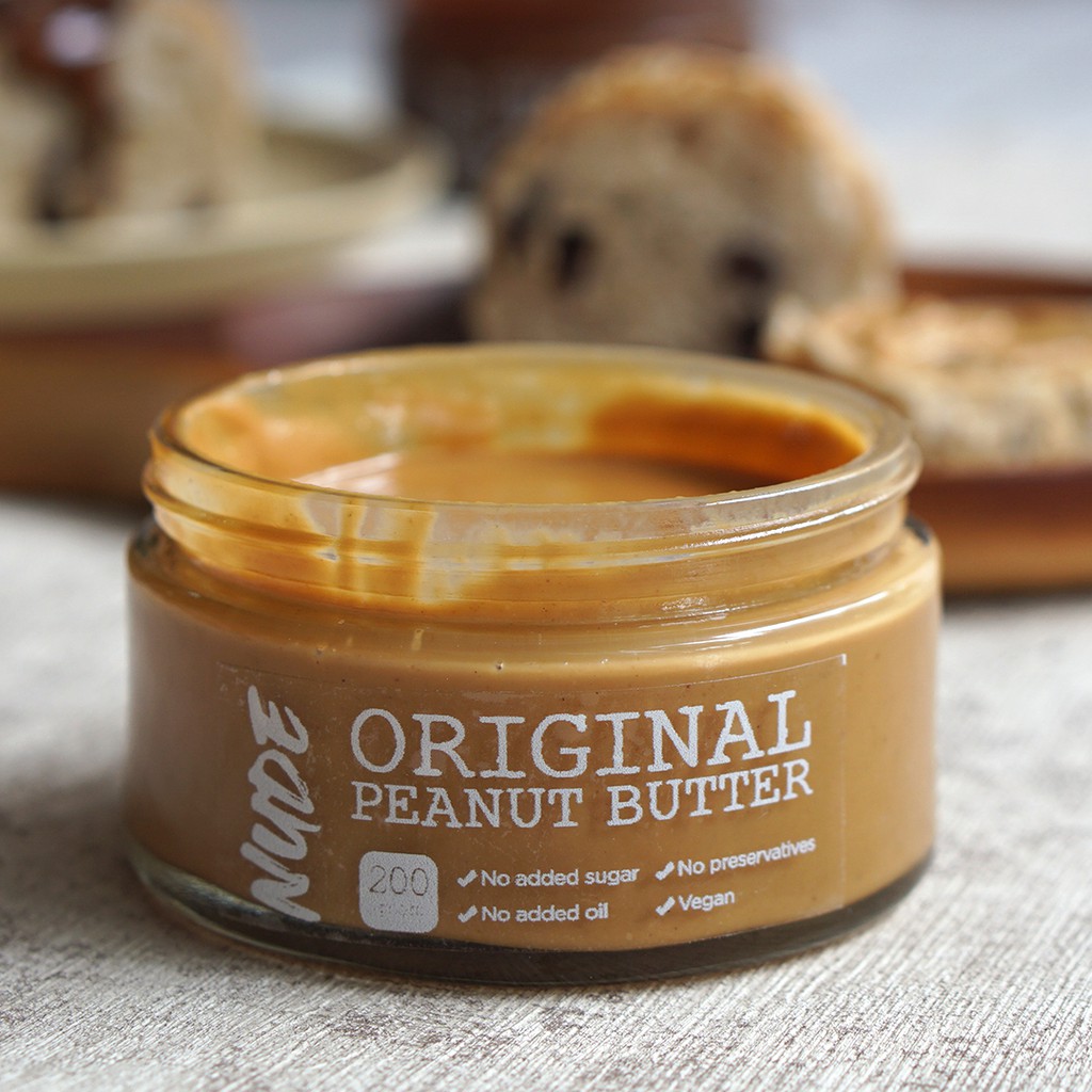 

NUDE Original Peanut Butter Organic 200g - Selai Kacang Unsweetened / Unsalted Keto Friendly, Vegan Spread Healthy Baby MPASI