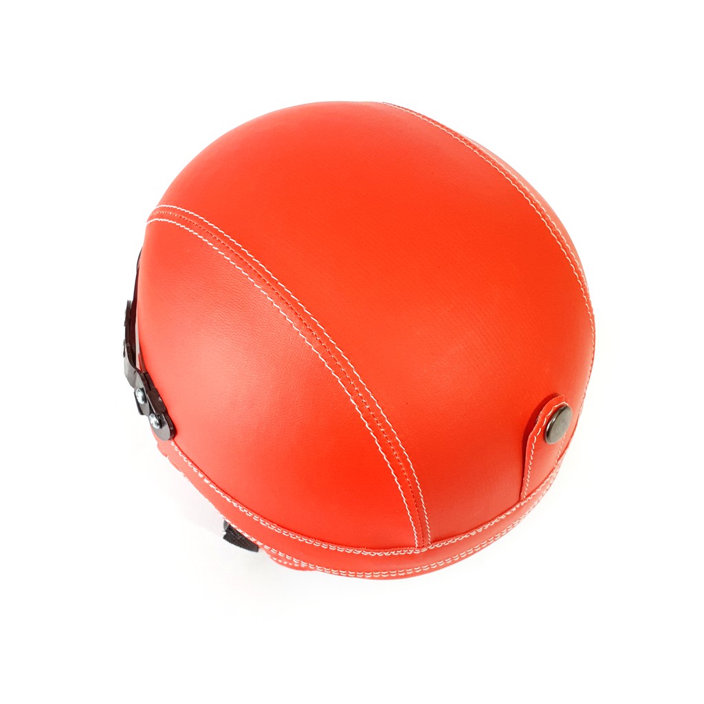Helm Anak Klasik Leather Warna Super Red