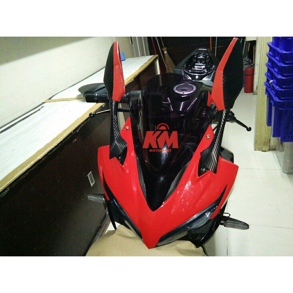 Visor Windshield Jenong Cbr 150r New 2019 Facelift Tinggi 40cm Tebal 3mm Hitam dan Bening