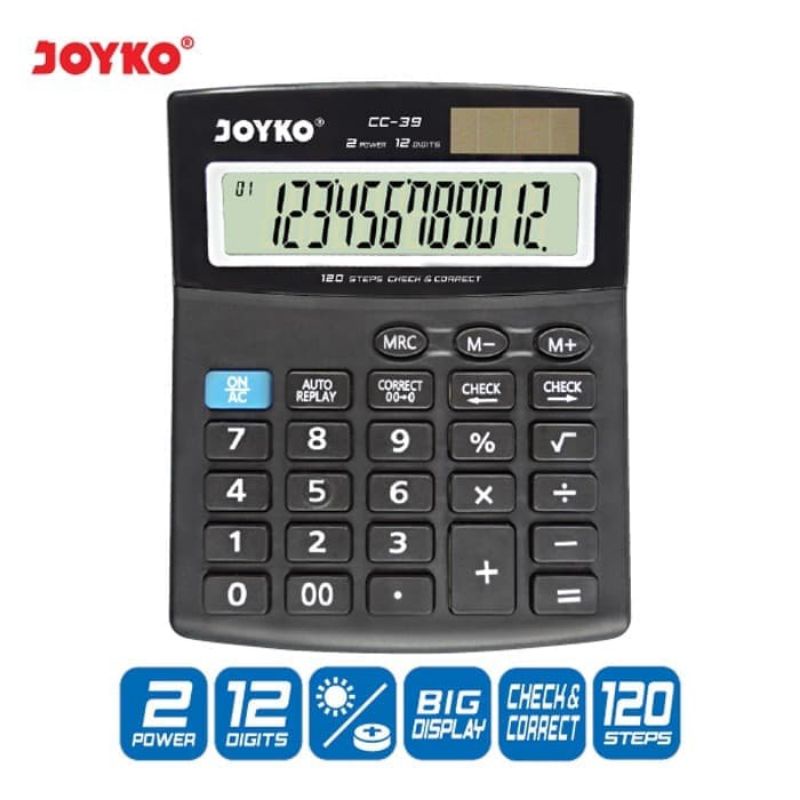 

Calculator Kalkulator Joyko CC-39 12 Digits Check Correct