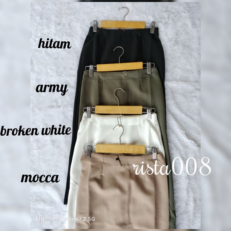 Rok Span Scuba Skirt Panjang High Waist Pakaian Kantor Wanita Kekinian Terlaris Termurah