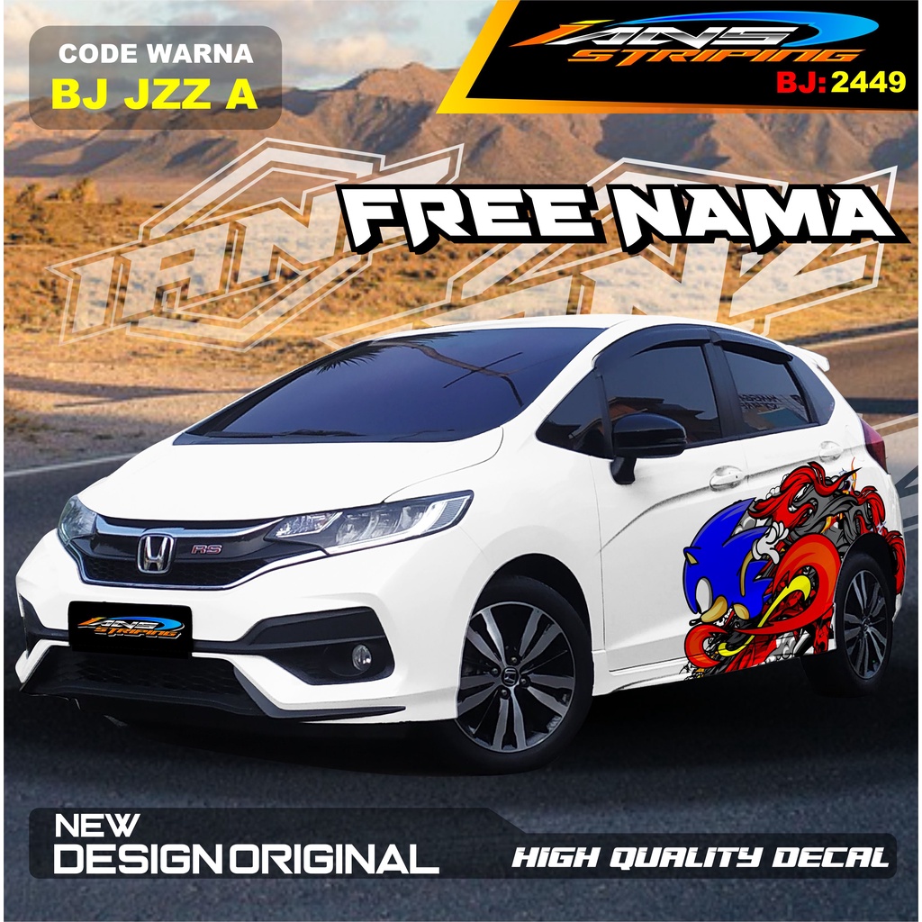 STICKER MOBIL HONDA JAZZ / VARIASI STICKER MOBIL BODY SAMPING BRIO AGYA AYLA / DECAL STIKER MOBIL ALL TYPE / STIKER MOBIL