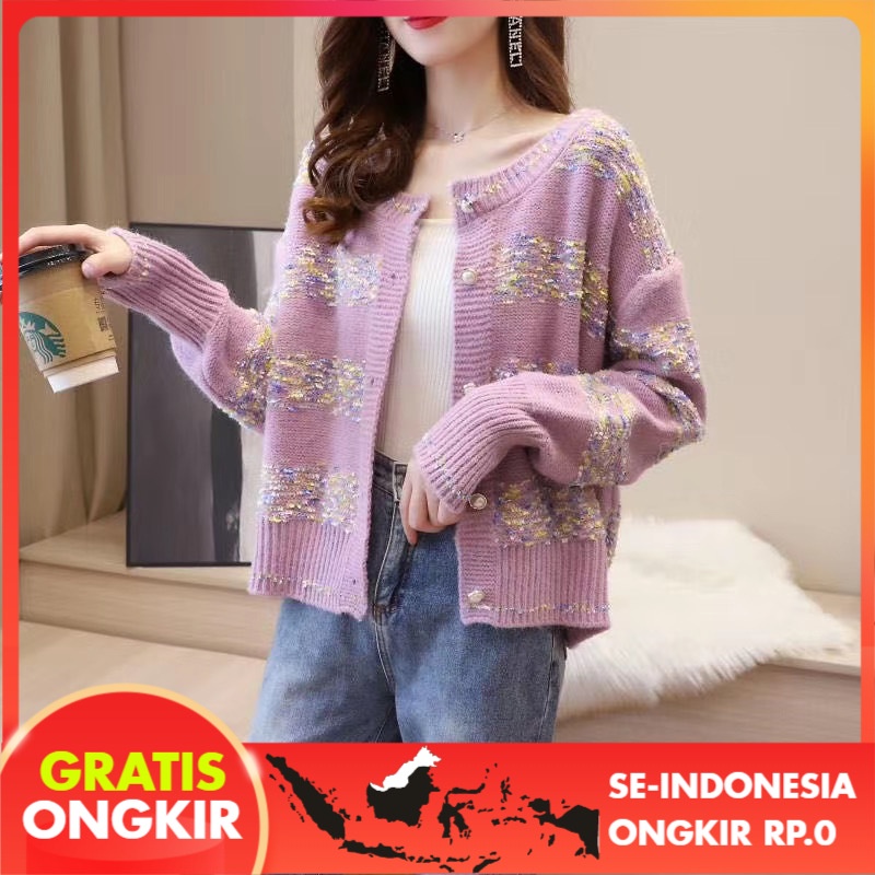 Cardigan Wanita Barat Rajutan Mantel Bahan Lembut