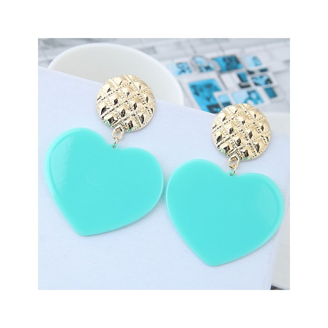 LRC Anting Tusuk Fashion Metal Heart Shape Earrings A5724X