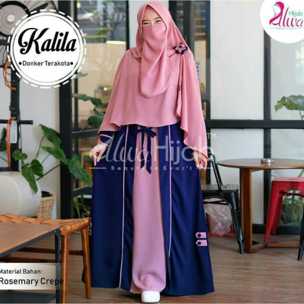 TERLARIS GAMIS WANITA SET KALILA SYARI SATELAN HIJAB CADAR BUSANA MUSLIM MODEL TERBARU SEDOTs Cloth