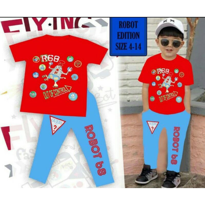 setelan kaos anak cowok celana panjang london kids