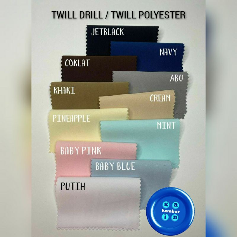 Kain Twill Drill / Twill Polyester 1 meter