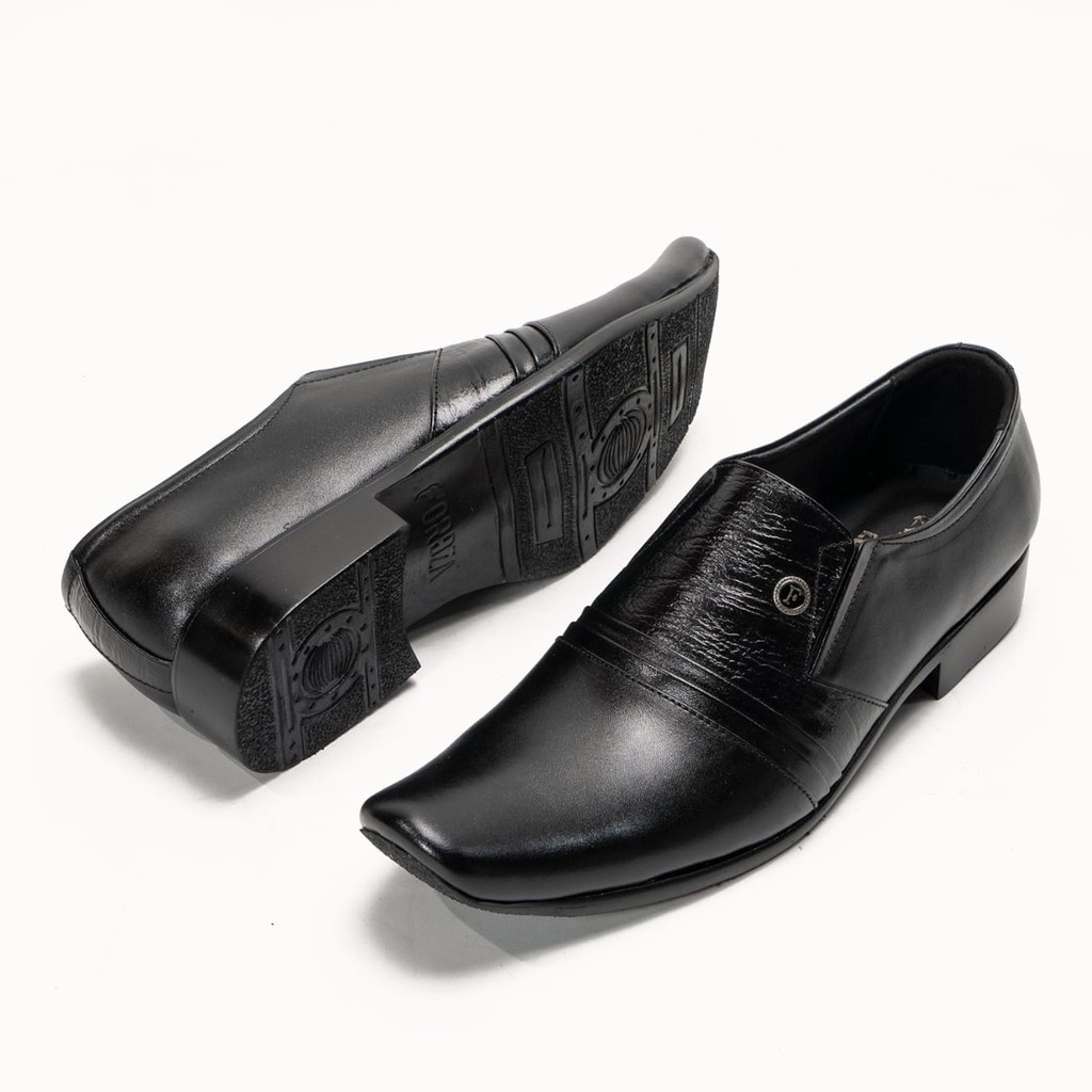 Sepatu Pantofel Pria Formal Kulit Asli Hand Made Model Slip On 073HT Outsole Rubber Anti Slip