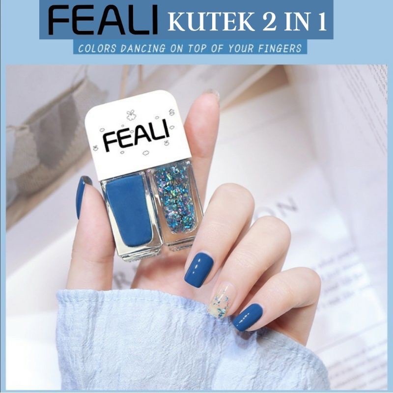 QEILA - KUTEK FEALI 2in1 KUTEK HALAL KUTEKS KOREA NAIL POLISH CAT KUKU MUSLIMAH