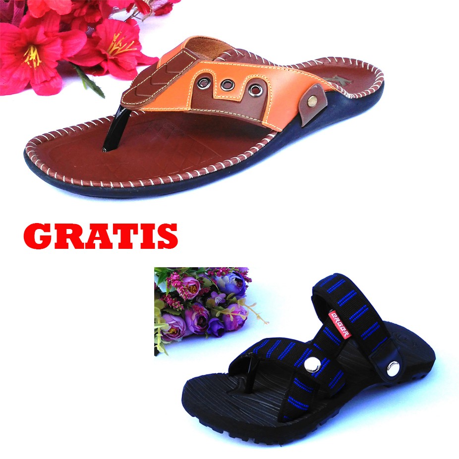 HQo Sandal Pria Terbaru / Sandal Pria Murah / Sandal Kulit Pria / KPNG A03