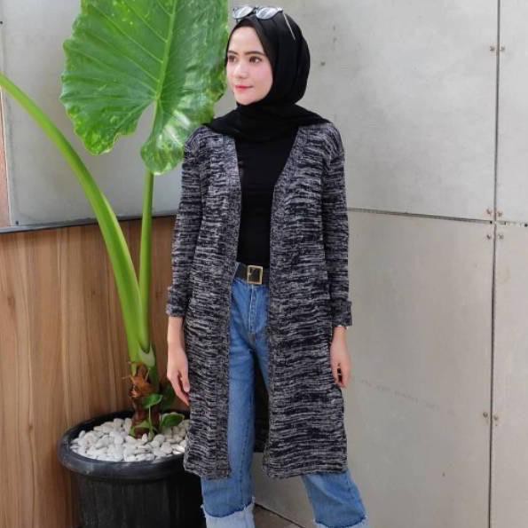 Belleza Outlet baju rajut Cardigan rajut atasan wanita Long Twiss