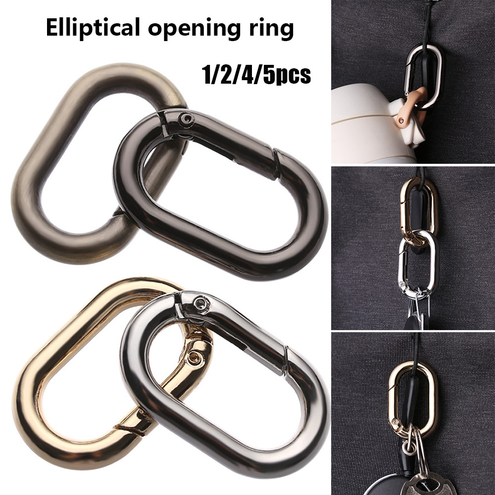 Suyou 1 / 2 / 4 / 5 Pcs Klip Carabiner Bentuk Oval Bahan Zinc Alloy Aneka Warna