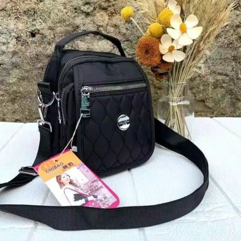 Tas Wanita import Jinjing Selempang CHIBAO Mini CB8202 8202 CB8202-8 8202-8 Bordir Ketupat Parasut