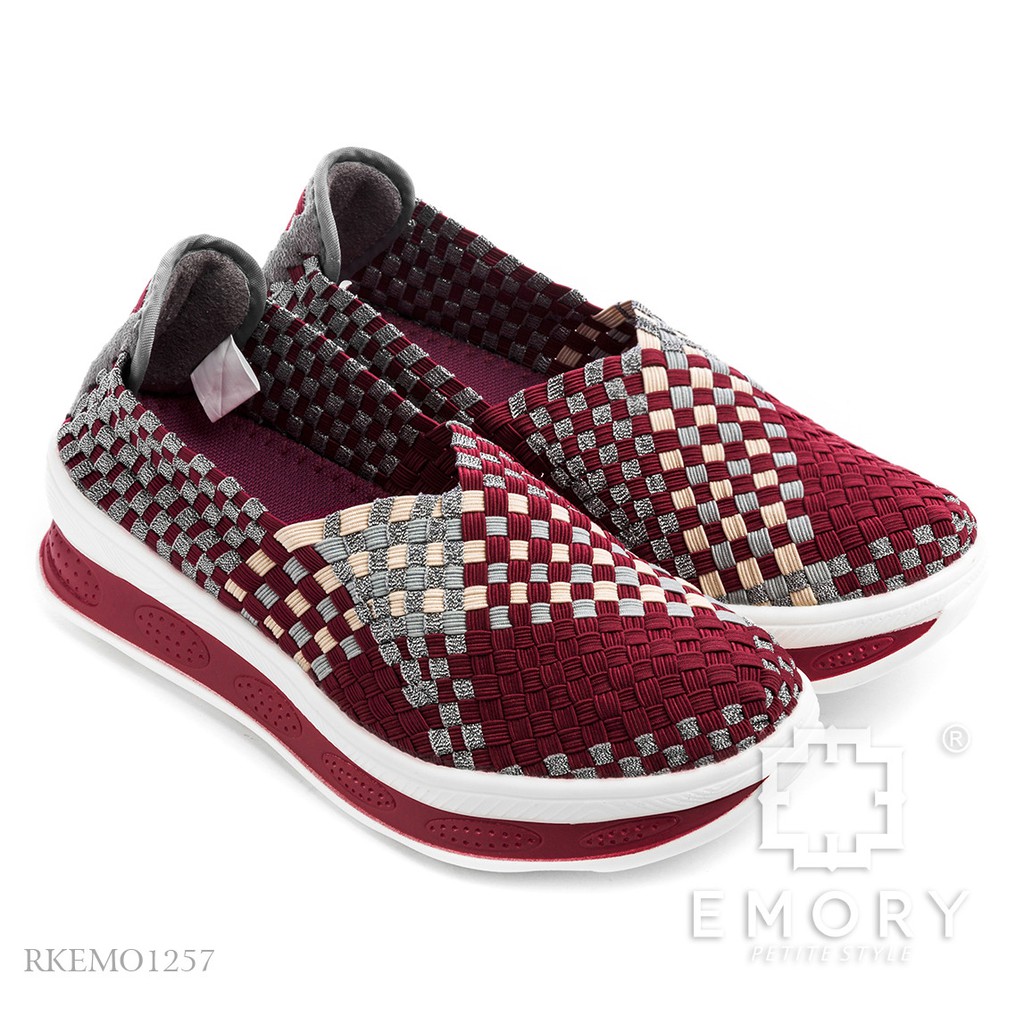 LINKSBANDUNG - EMORY  Narika RKEMO1257 Sepatu Wanita Rajut Flat Sneakers Tanpa Tali Original