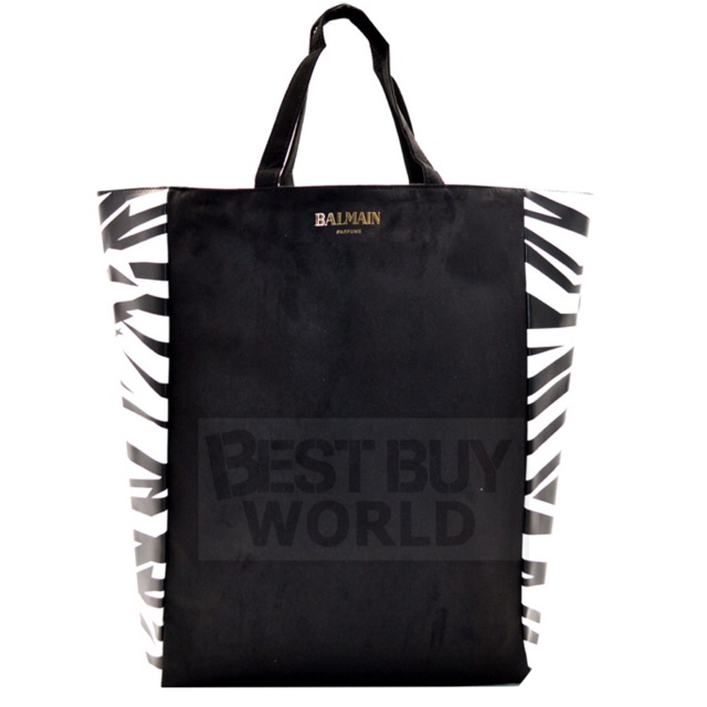 BALMAIN Black Monochrome Tote Bag