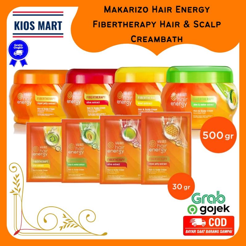 Makarizo Hair Energy Fibertheraphy Hair &amp; Scalp Creambath 60gr/500gr