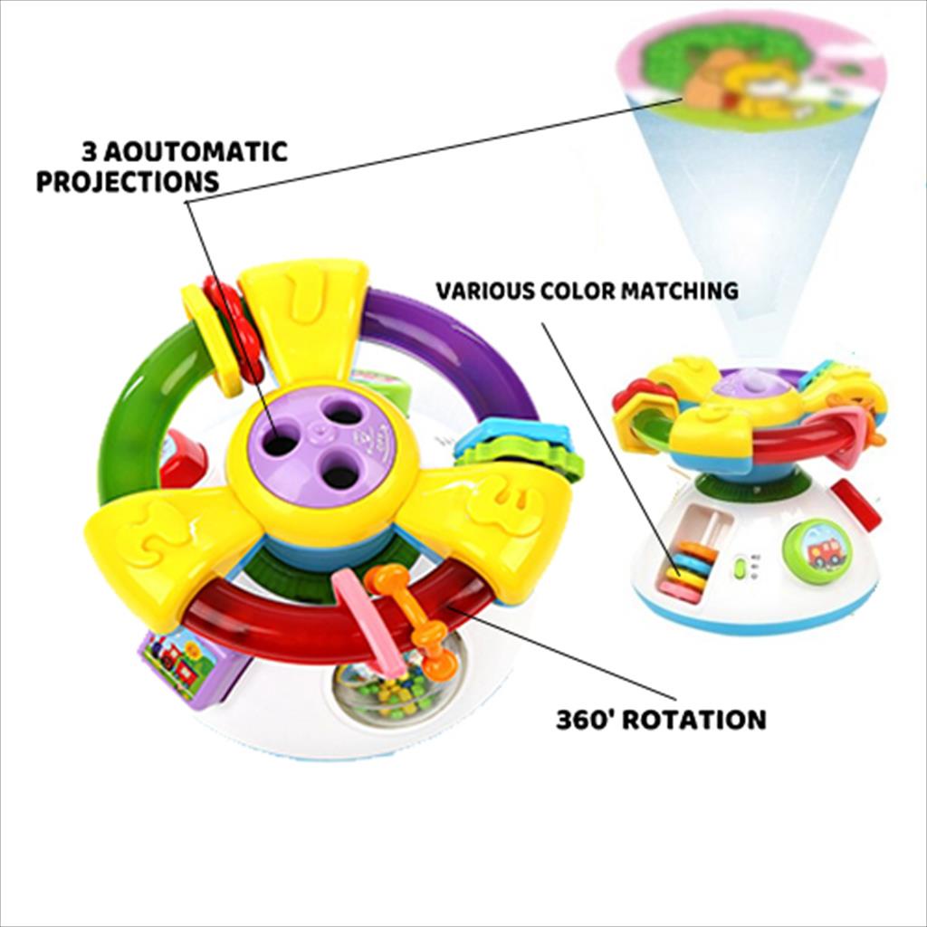 Mainan Bayi Setir Musik 2in1/ Mainan Proyektor Gambar/Mainan kerincingan Bayi Premium/ Mainan setir-setiran