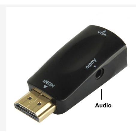 [TOSERBA_EMAK] - Adapter HDMI ke VGA &amp; AUX 1080P - S-PC-0389 - Black