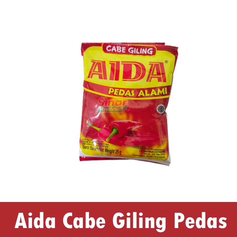 

[SINAR.FRESHMART] AIDA CABE GILING BUBUK HALUS PEDAS ALAMI RENCENG [25gr]