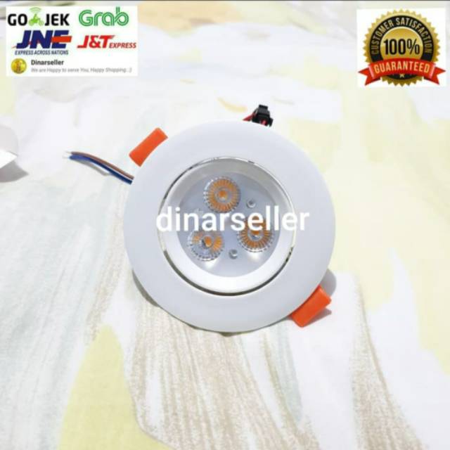 LAMPU DOWNLIGHT LED 3 WATT 3W 3 MATA SPOTLIGHT READY STOCK PUTIH / WARM WHITE