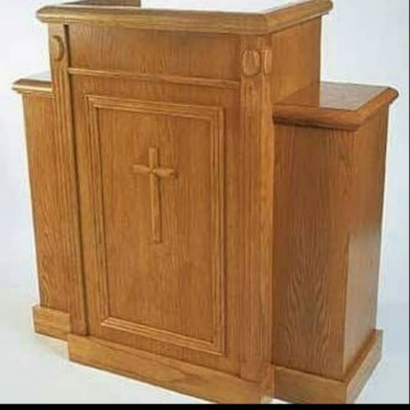 mimbar gereja ,mimbar podium gereja ,podium pidato kayu jati