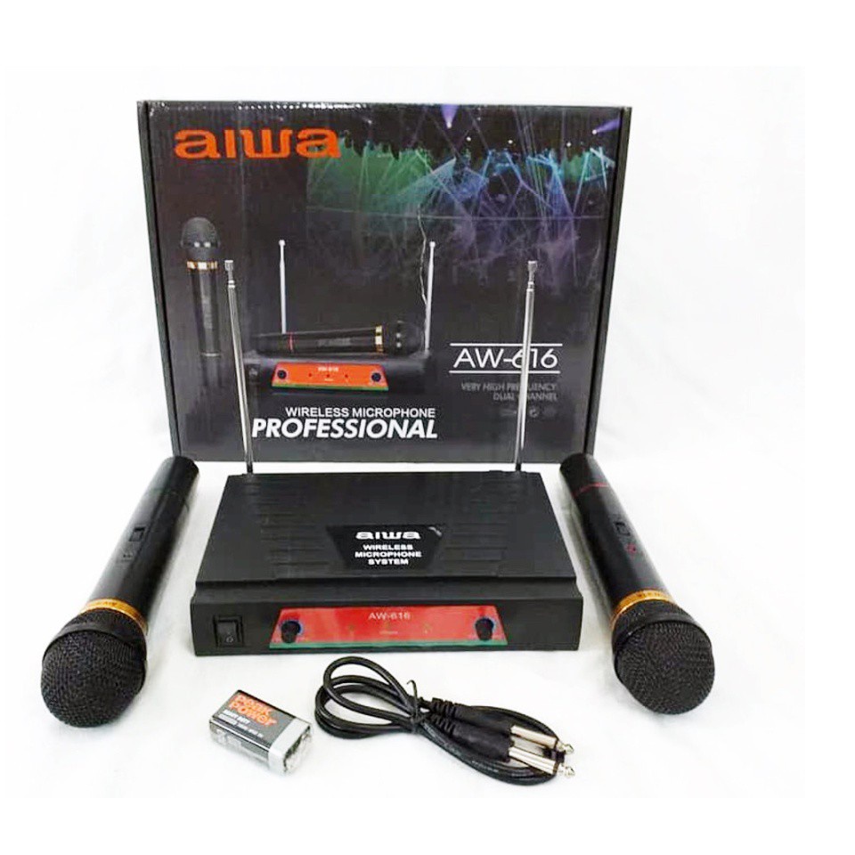 Aiwa AW-616 Microphone Wireless Mic Karaoke Tanpa Kabel