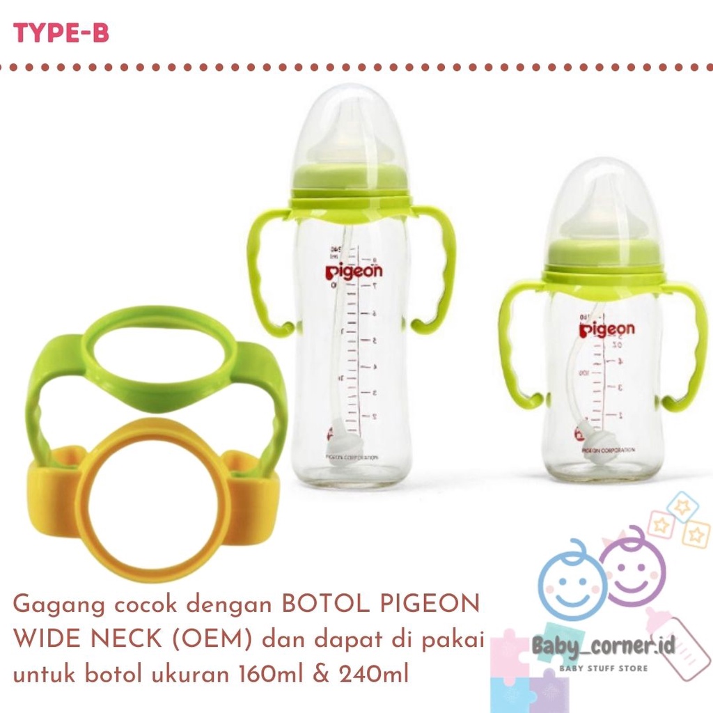 Handle Gagang Botol Susu / Pegangan Botol susu Wide Neck Handle Botol Susu Dot Pigeon Wide Neck