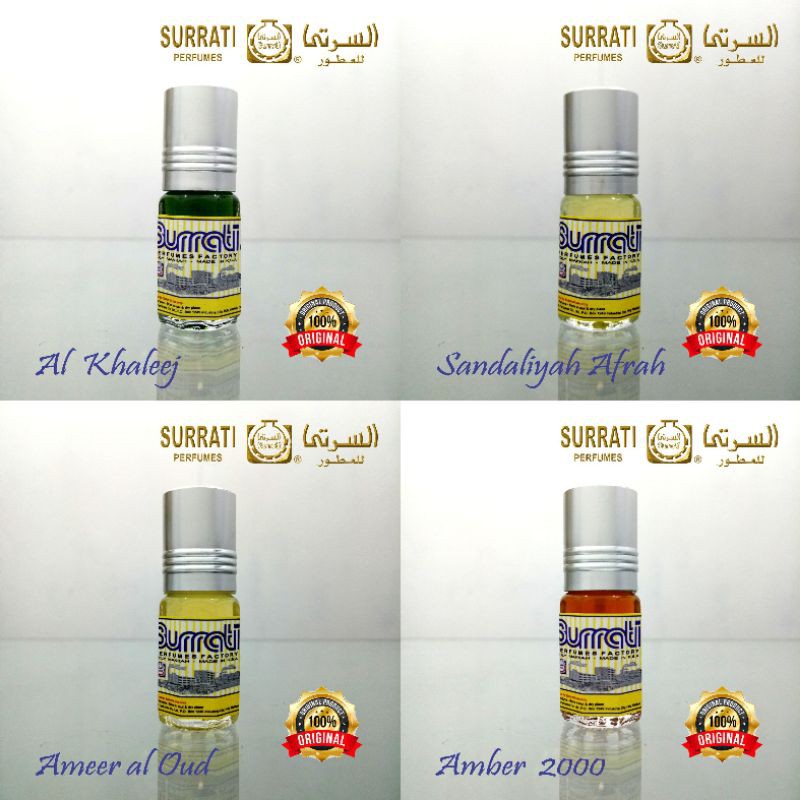 Surrati Parfum Original 3ml Musk al Tahara / Ameer al Oud / Black Oud / Musk Bahry / White Musk / Musky Rose