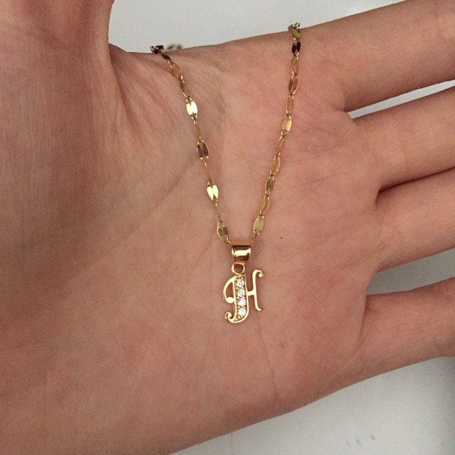 Kalung + Liontin emas Huruf kadar 375