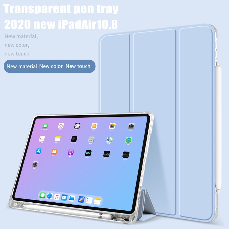 【Beli dua diskon 20%】 GOOJODOQ 2022 Flip Stand Case Matte Transparent For iPad mini 4/5 Air 4 10.2 - hijau tua,For ipad 11 2020