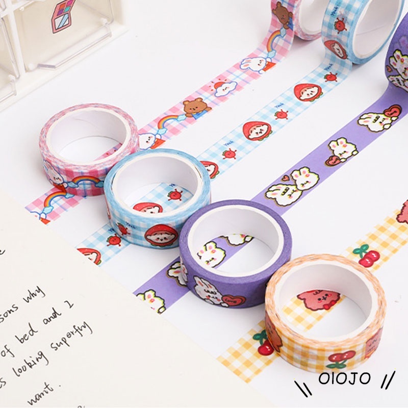 1 Pc Hewan Lucu Washi Tape Decor Masking Tape Jurnal Scrapbook Dekorasi DIY - ol