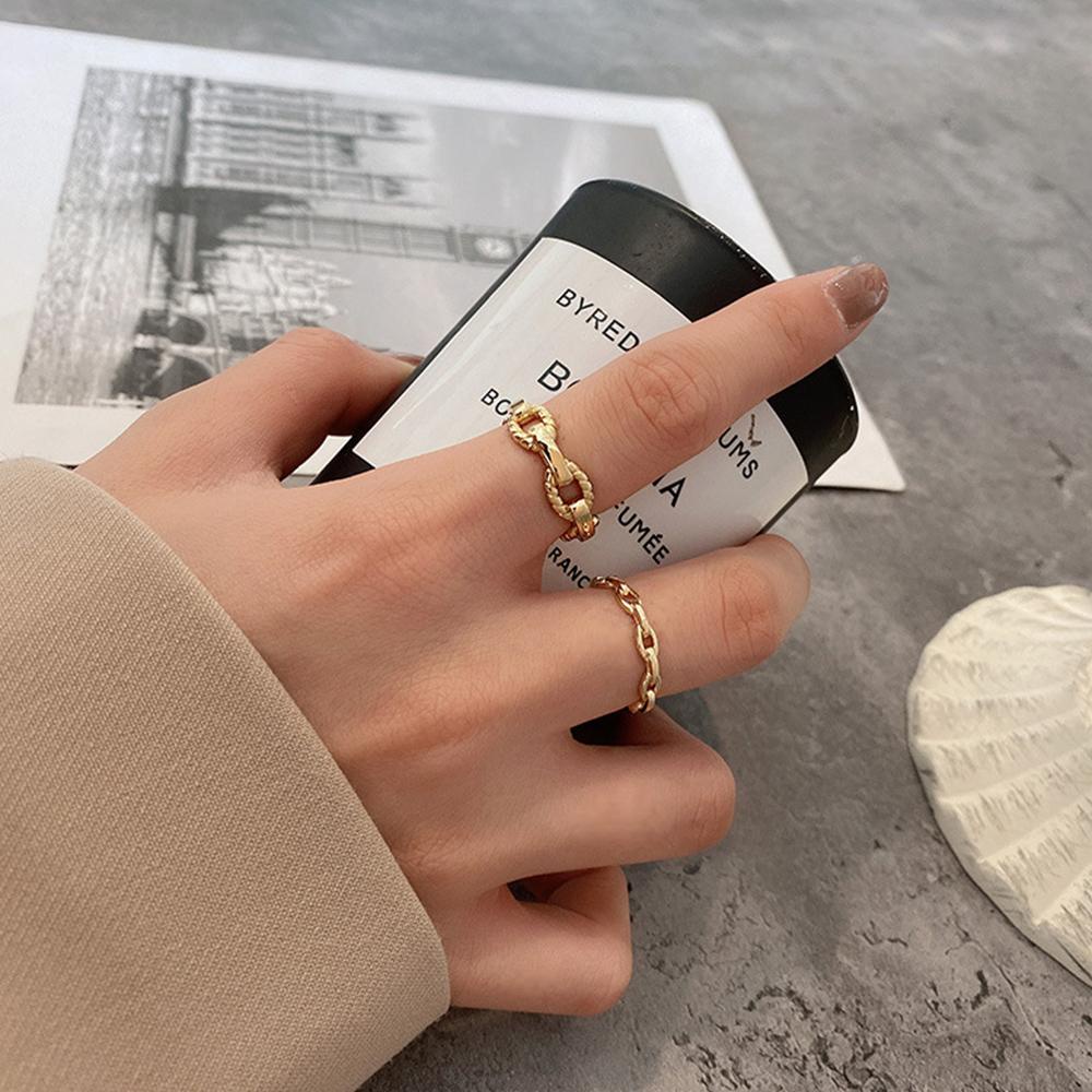 Mxbeauty Open Rings Set Jari Cincin Kepribadian Wanita Logam Gadis Vintage Women Jewelry