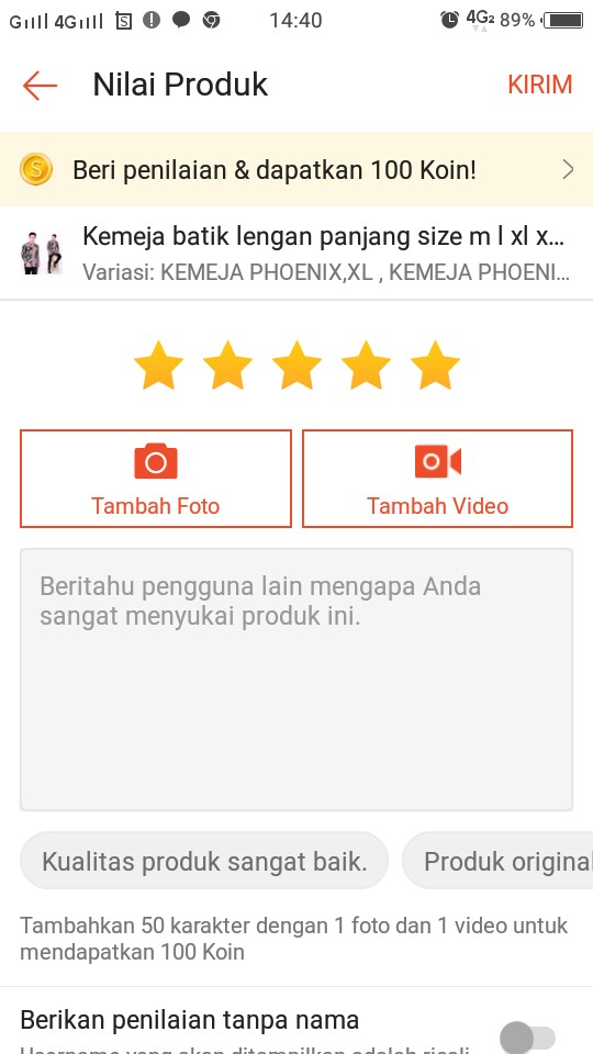 Kemeja Batik Lengan Panjang Size M L Xl Xxl Xxxl
