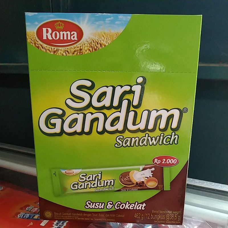 Sari gandum susu coklat 39 gr isi 12 pcs