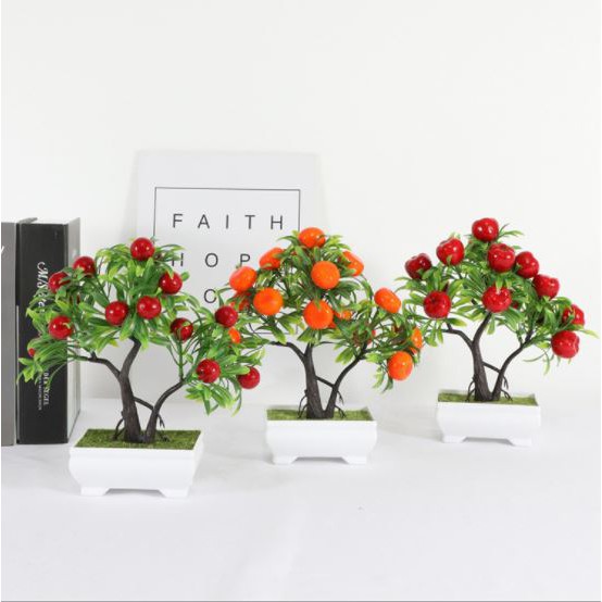 COD TJM Ornamen Bunga plastik Buatan Dekorasi Rumah/Flower Artifisial Vas Pot Buah BUNGA KODE14-1