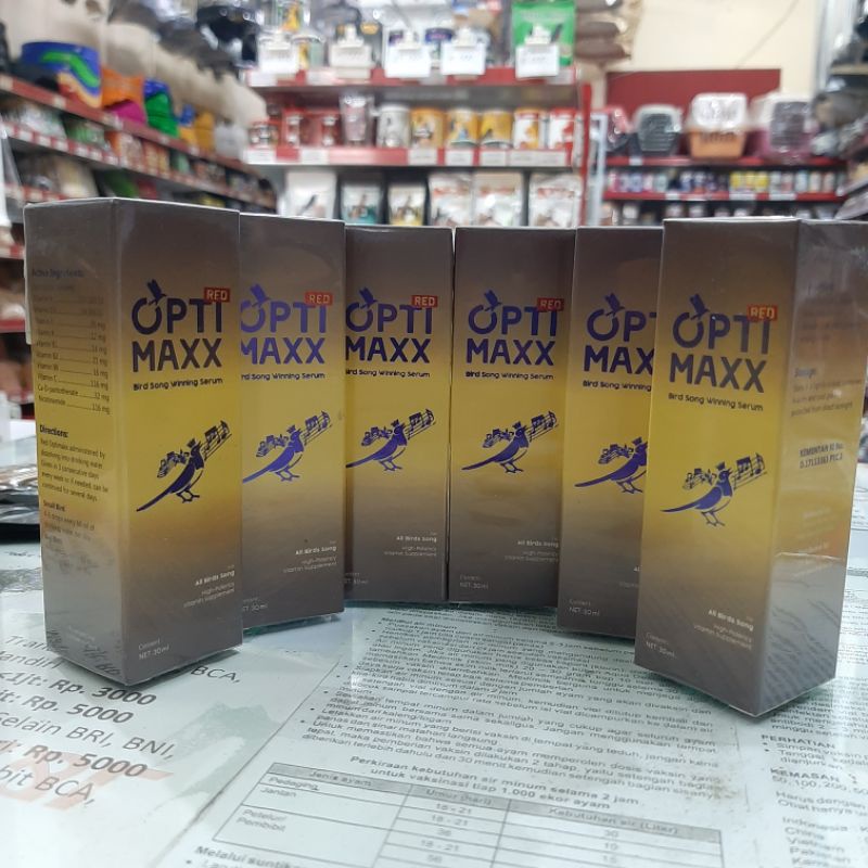 OPTIMAXX Red Optimaxx Vitamin Penggacor Murai Batu Cucak Ijo Pleci Kacer Kenari Lovebird Sogon Trucu