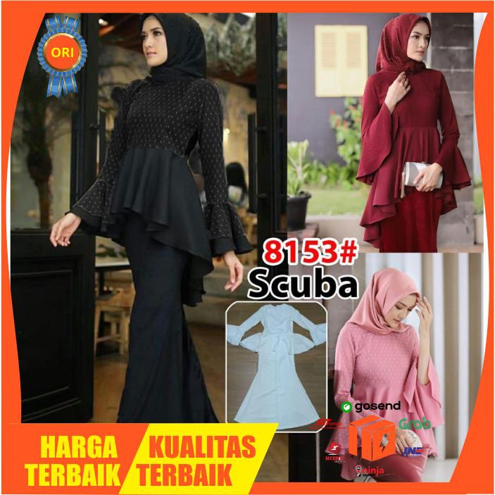 GFID ORIGINAL DRESS MUSLIM MUSLIM FASHION 8153 IMPORT MURAH | Shopee