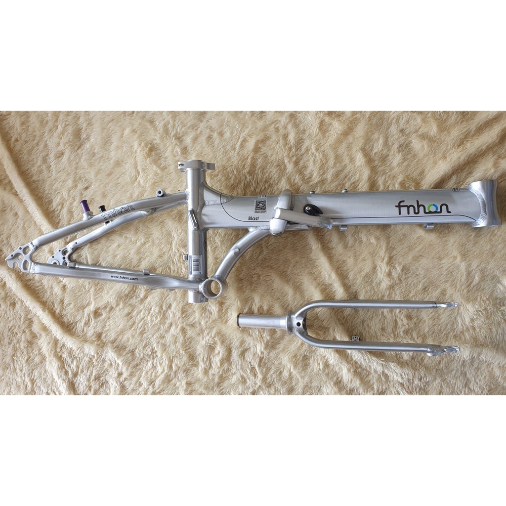 Frame Fork plus Handlepost Fnhon Blast V Brake 20 22 inch Warna Silver Alloy