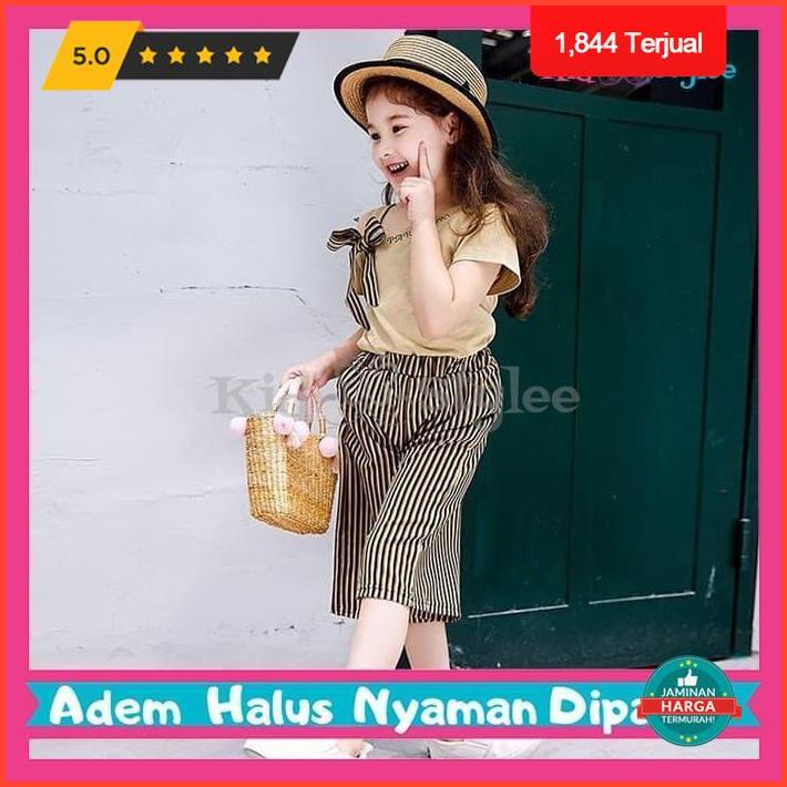 Baju Anak Perempuan / Setelan Anak Perempuan / Baju Anak Cewek - Korea - 7 (2-3 Tahun), Gold