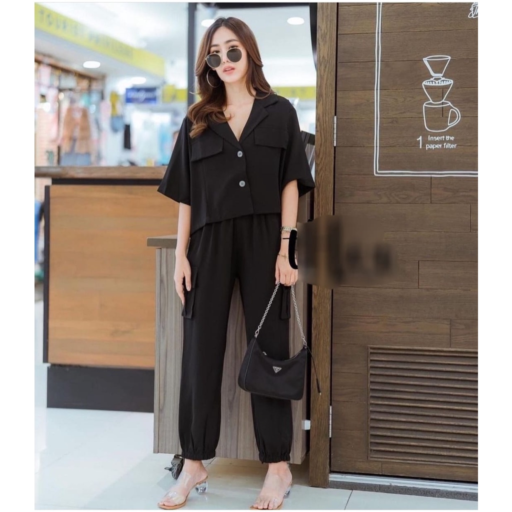Setelan Fara / Satu set baju dan celana wanita / Setelan Wanita / Outfit Korea