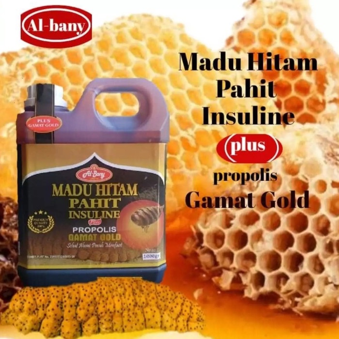 

(BISA COD) MADU ASLI HITAM PAHIT PLUS GAMAT GOLD AlBANY @1KG