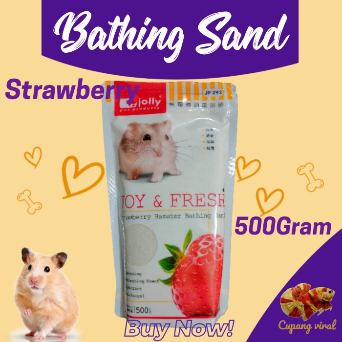 Jolly - Strawberry Hamster Bathing Sand / Pasir Mandi Hamster 500Gram