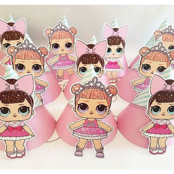 topi ulang tahun lol pop up / topi ultah kerucut custom lol pop up / topi ultah custom