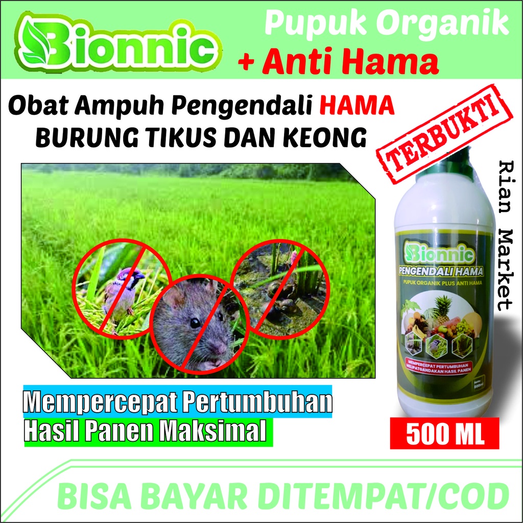 PROMO  BIONNIC 500 ML Pupuk Organik Cair Paling Ampuh Dalam Memperbanyak Panen Padi, Menyehatkan Pad