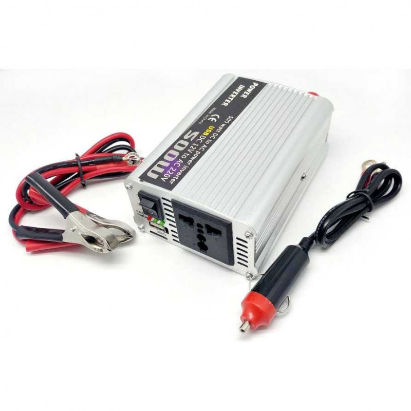 Power Inverter Mobil Mengubah Arus Listrik DC 12V to AC 220V 500W