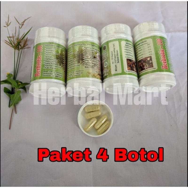 Herbiotic-100 Original Pembelian 4 Botol TERMURAH