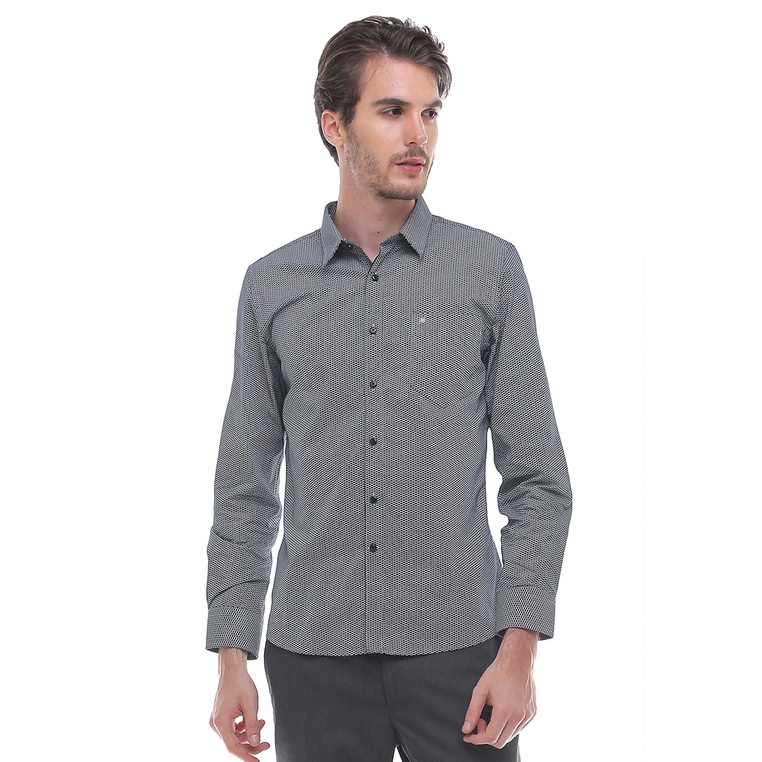 Johnwin - Kemeja Formal - Kemeja Pria - Kemeja Lengan Panjang - Slim Fit - Abu-abu - FSH.650.W371.60