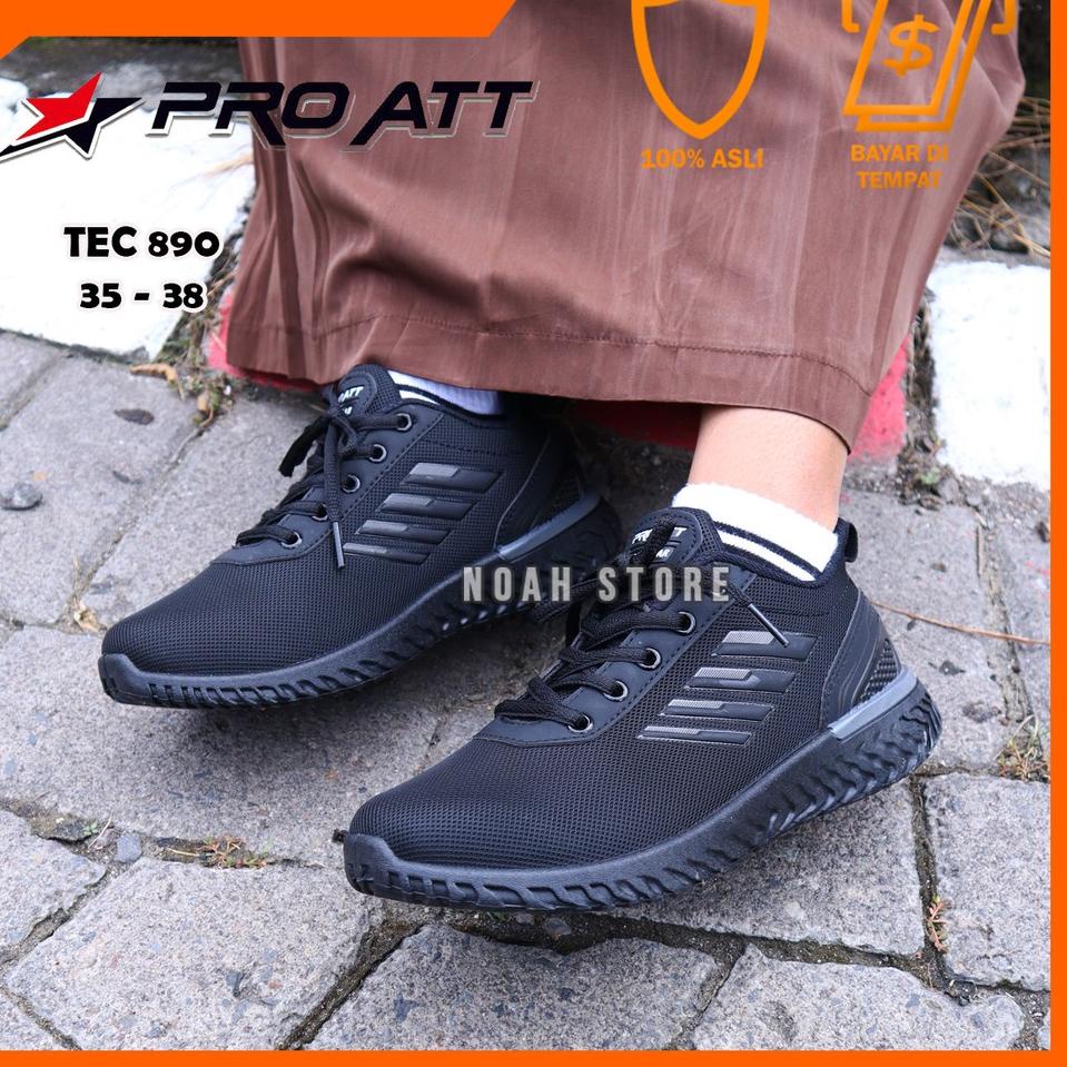 Terpercaya NOAH - PROMO Sepatu Sekolah Anak PRO ATT TEC 890 35 - 42 / Sepatu Sekolah Hitam / Sepatu 
