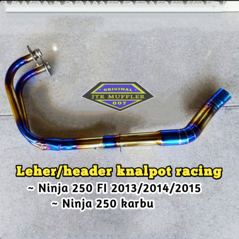 pipa leher header bluemoon knalpot ninja 250 karbu ninja 250 fi 2013 2014 2015 inlet 50mm
